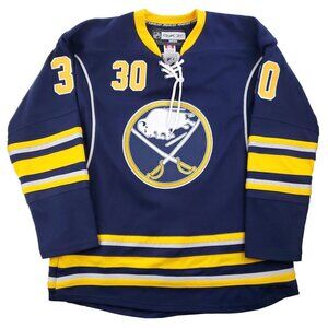 Buffalo Sabres NHL Hockey Jersey CCM Center Ice RBK Fight Strap 30 Miller Sz. 50